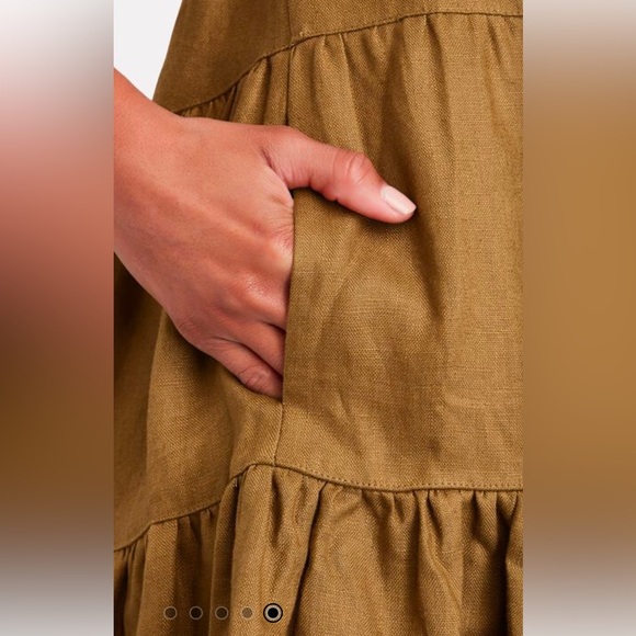 Shona Joy LUCILLE LINEN TIERED MINI DRESS - CUMIN - Picture 9 of 9